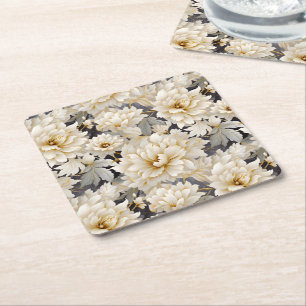Posavasos Cuadrado De Papel Un diseño de serie floral de boda 10