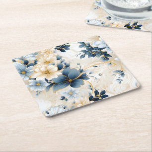 Posavasos Cuadrado De Papel Un diseño de serie floral para bodas 12