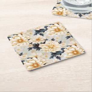 Posavasos Cuadrado De Papel Un diseño de serie floral para bodas 2