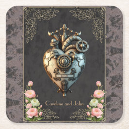 Posavasos Cuadrado De Papel Un impresionante corazón de vapor