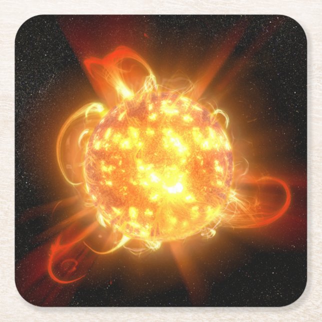 Posavasos Cuadrado De Papel Un joven enano rojo (Anverso)