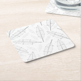 Posavasos Cuadrado De Papel un marco negro con un fondo blanco con líneas