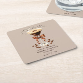 Posavasos Cuadrado De Papel Un Martini Espresso marrón un poco más viejo de 30