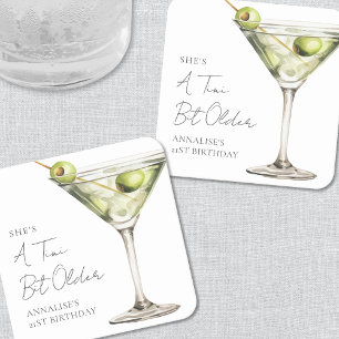 Posavasos Cuadrado De Papel Un Martini Un Poco Más Viejo Cumpleaños