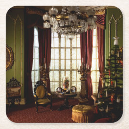 Posavasos Cuadrado De Papel Un Navidad victoriano - Pascua de papel