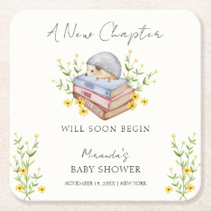 Posavasos Cuadrado De Papel Un nuevo capítulo inicia Baby Shower de la peluque