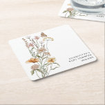 Posavasos Cuadrado De Papel Un pequeño Chica de flores silvestres en Baby Show<br><div class="desc">Un pequeño Chica de flores silvestres Baby Shower Square Paper Coaster</div>