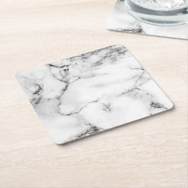 Posavasos Cuadrado De Papel Un personalizado sencillo y elegante añade su nomb (En perspectiva)