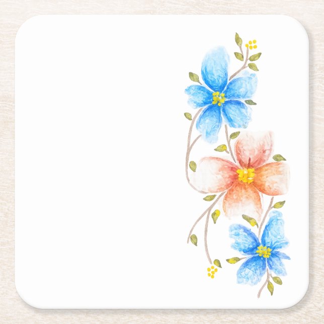 Posavasos Cuadrado De Papel Un poco de primavera (Anverso)