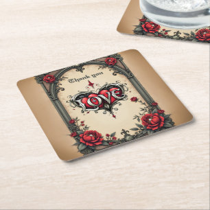 Posavasos Cuadrado De Papel Un romance gótico. Un estilo gótico ornamentado