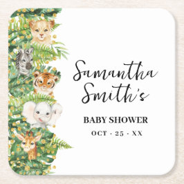 Posavasos Cuadrado De Papel Un salvaje Safari animal Decoración Fiesta de Baby