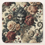 Posavasos Cuadrado De Papel Un sanctum salvaje - Diseño victoriano gótico<br><div class="desc">Los rosas florecen con dientes en el Santum de Sabage, donde el barroco florece retorciéndose alrededor de grotescos gruesos y ojos embrujados. Crema y carbón vegetal se encuentran con crimson en un paisaje salvaje —parte catedral, parte guarida, totalmente impenitente. Perfecto para los que encuentran serenidad en el salvaje y santuario...</div>