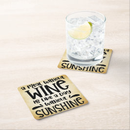 Posavasos Cuadrado De Papel Una comida sin vino es como un día sin sol
