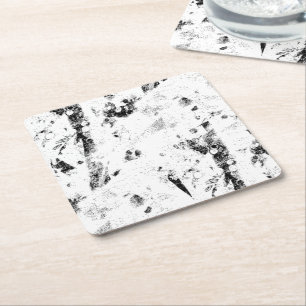Posavasos Cuadrado De Papel una foto en blanco y negro de una foto en blanco y