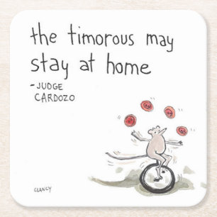 Posavasos Cuadrado De Papel Una montaña rusa timorata