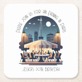 Posavasos Cuadrado De Papel Una Noche En París