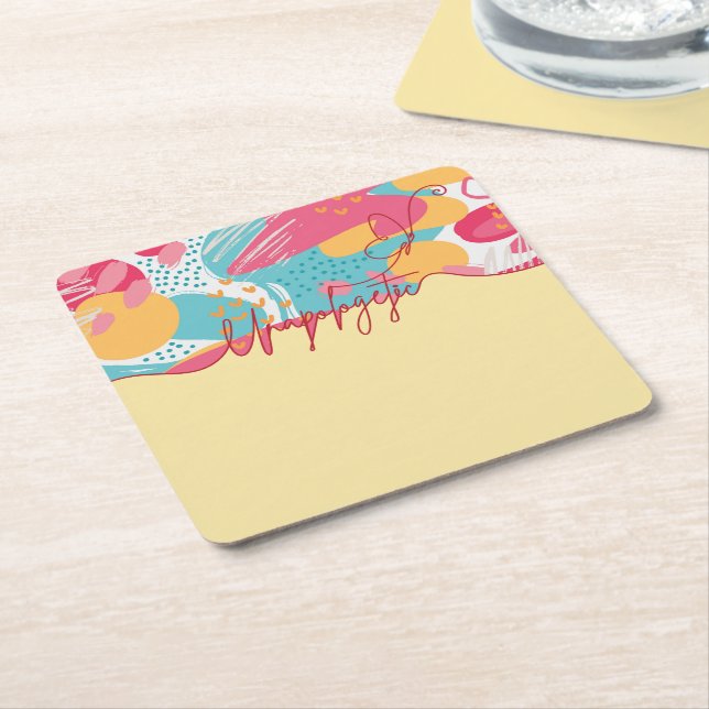 Posavasos Cuadrado De Papel Unapologetic Bold Feminine Statement (En perspectiva)