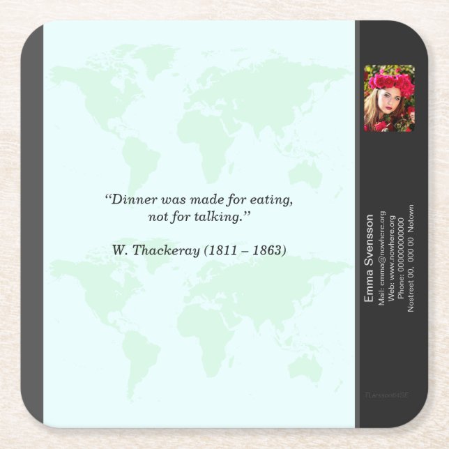 Posavasos Cuadrado De Papel Underlägg — Connect, World (Anverso)