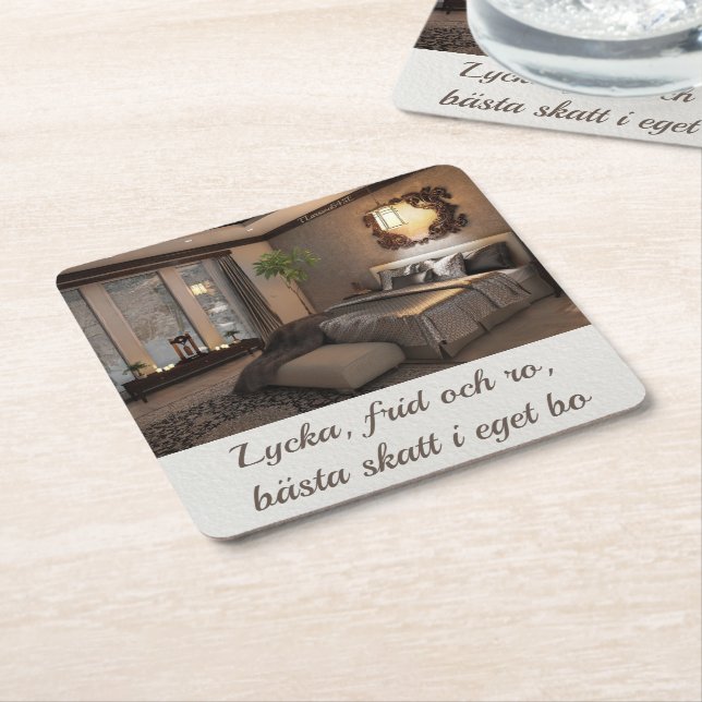 Posavasos Cuadrado De Papel Underlägg — Eget bo (En perspectiva)