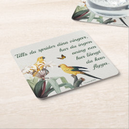 Posavasos Cuadrado De Papel Underlägg — Fåglar