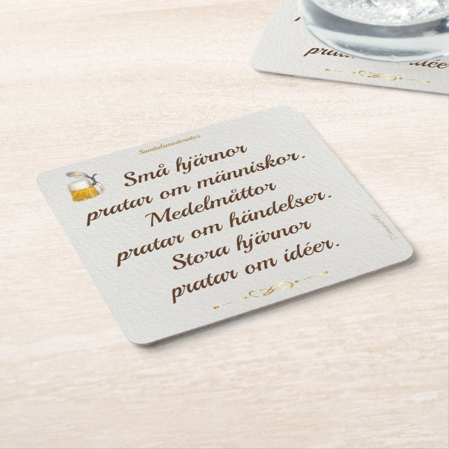 Posavasos Cuadrado De Papel Underlägg — Hjärnor pratar (En perspectiva)