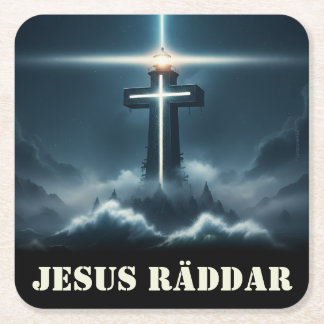 Posavasos Cuadrado De Papel Underlägg — Jesus räddar