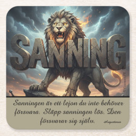 Posavasos Cuadrado De Papel Underlägg — Lejon, sanning