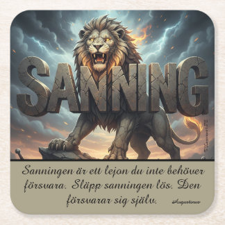 Posavasos Cuadrado De Papel Underlägg — Lejon, sanning