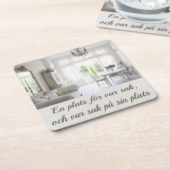 Posavasos Cuadrado De Papel Underlägg — Ordning & reda (En perspectiva)