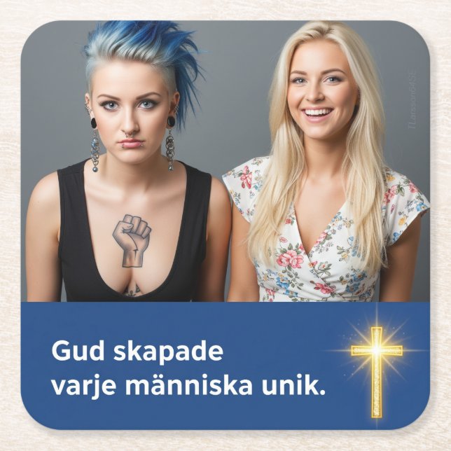 Posavasos Cuadrado De Papel Underlägg — Unik (Anverso)