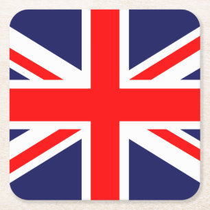 Posavasos Cuadrado De Papel Unión Jack - Bandera del Reino Unido