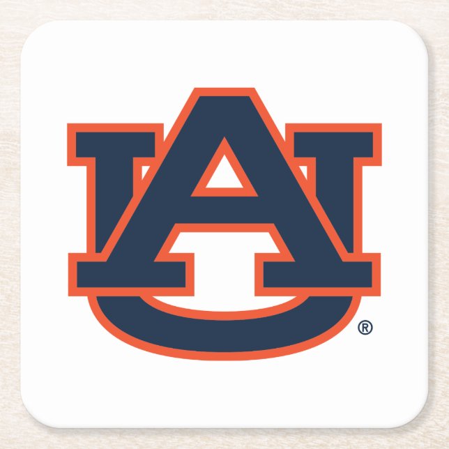 Posavasos Cuadrado De Papel Universidad Auburn | Logo de Auburn UA (Anverso)