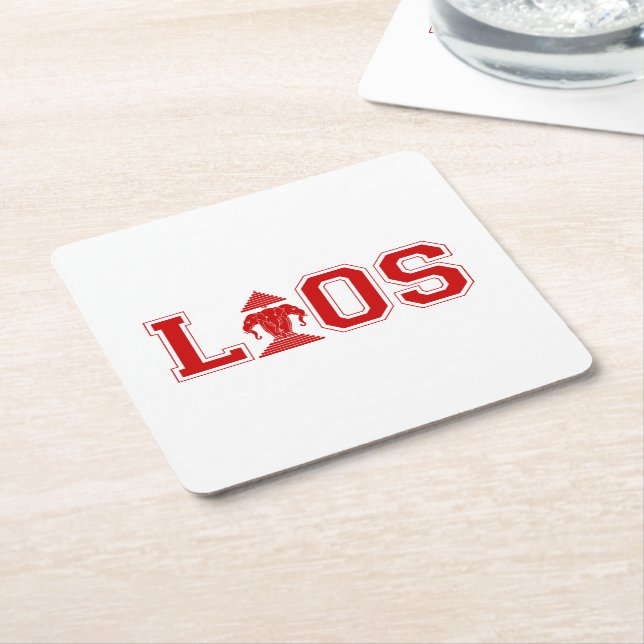 POSAVASOS CUADRADO DE PAPEL UNIVERSIDAD DE LAOS (En perspectiva)