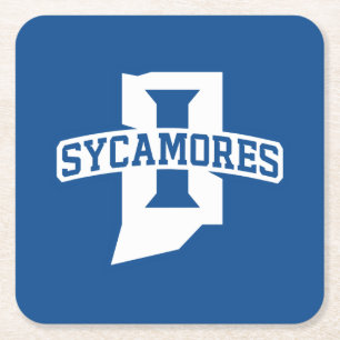 Posavasos Cuadrado De Papel Universidad Estatal de Indiana Sycamores