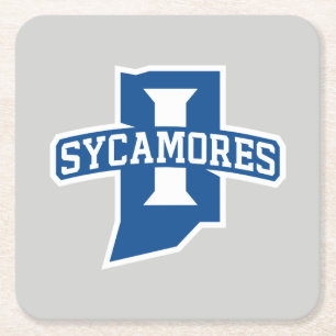 Posavasos Cuadrado De Papel Universidad Estatal de Indiana Sycamores
