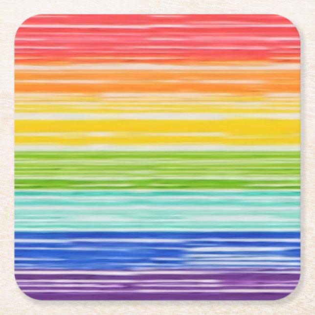 Posavasos Cuadrado De Papel Untids rainbow strips (Anverso)