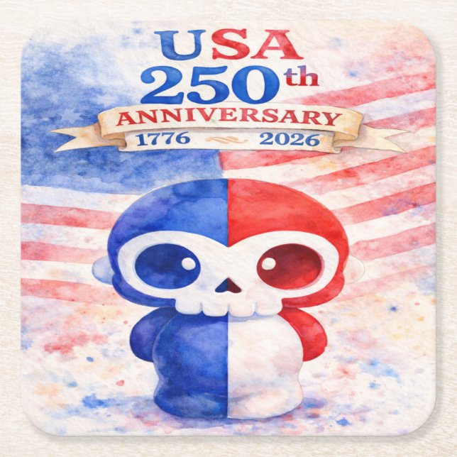 Posavasos Cuadrado De Papel USA 250th Anniversary (Anverso)