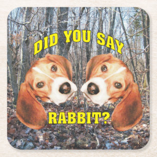 Posavasos Cuadrado De Papel ¿Usted dijo el conejo? Beagle