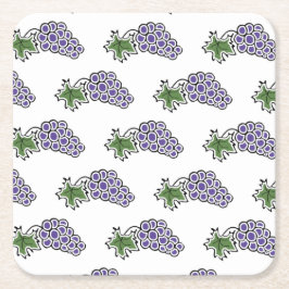 Posavasos Cuadrado De Papel Uvas