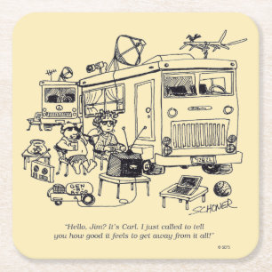 Posavasos Cuadrado De Papel Vacaciones de familia