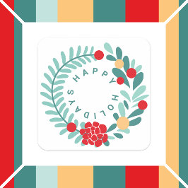 Posavasos Cuadrado De Papel Vacaciones navideñas felices