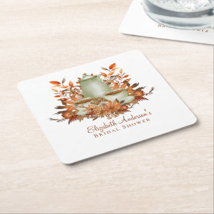 Posavasos Cuadrado De Papel Vajilla de mesa para fiesta de té Boho Terracotta