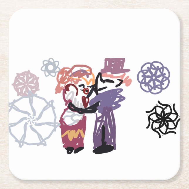 Posavasos Cuadrado De Papel Valentine joy (Anverso)