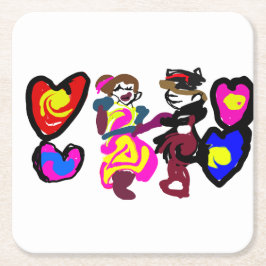 Posavasos Cuadrado De Papel Valentine win love