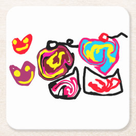 Posavasos Cuadrado De Papel valentine's day cupcakes