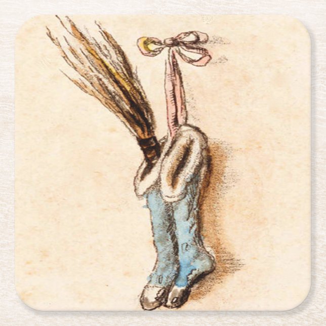 Posavasos Cuadrado De Papel Vallas de Navidad antiguas (Anverso)