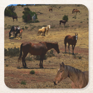 Posavasos Cuadrado De Papel Valle De Los Caballos,