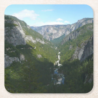 Posavasos Cuadrado De Papel Valle de Yosemite en el Parque Nacional de Yosemit