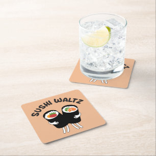 Posavasos Cuadrado De Papel Vals de Sushi