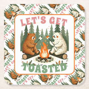 Posavasos Cuadrado De Papel Vamos a tostarse - Edición de Campfire Cuties